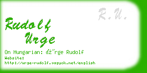 rudolf urge business card